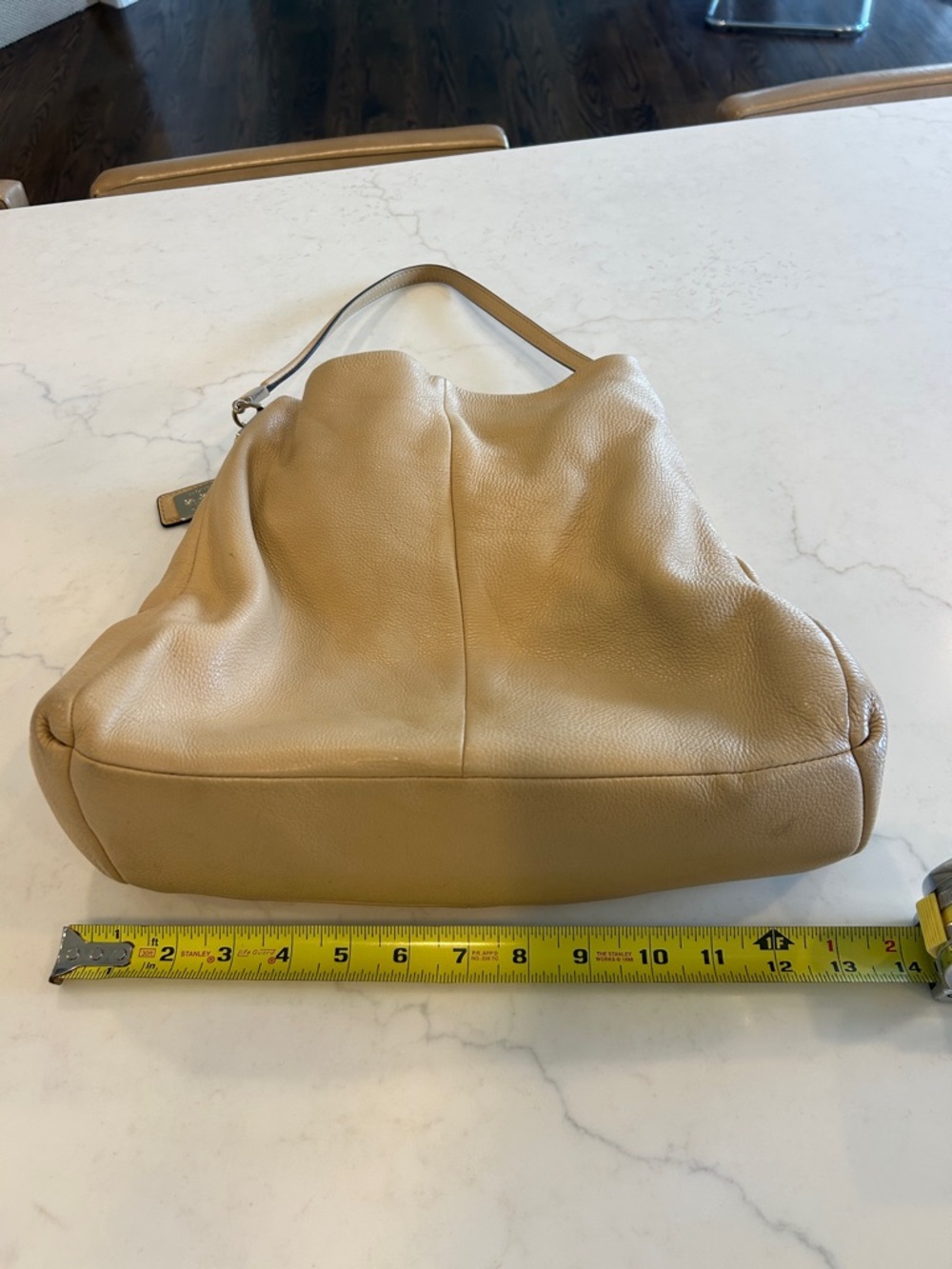 Coach Madison Leather Shoulder Tote Bag in Camel - Picture 10 of 11